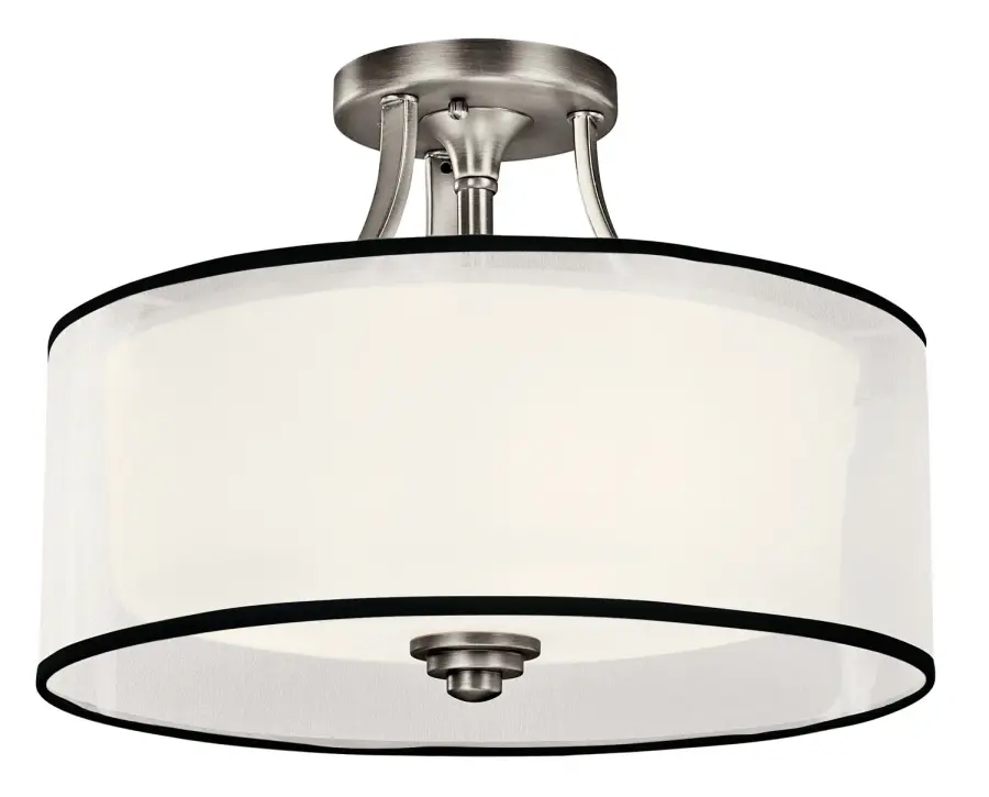 Lacey 3-Light Semi-Flush Mount in Antique Pewter