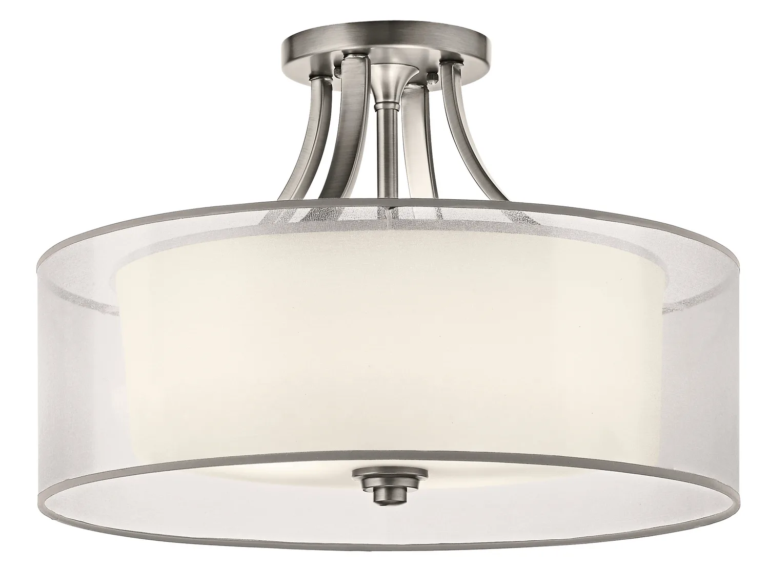 Lacey 4-Light Semi-Flush Mount in Antique Pewter
