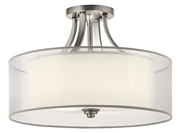 Lacey 4-Light Semi-Flush Mount in Antique Pewter