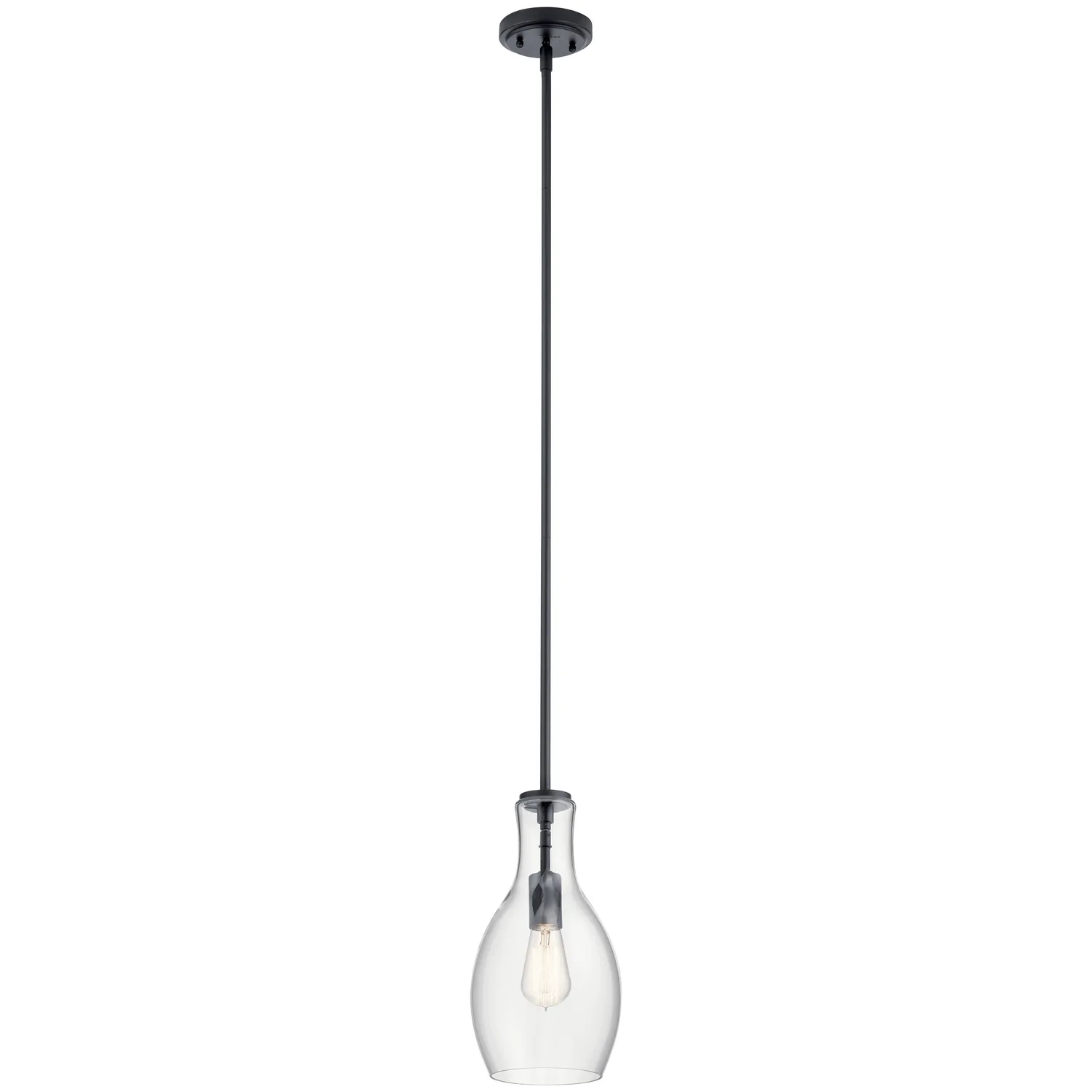 Everly One Light Pendant in Black