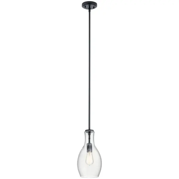 Everly One Light Pendant in Black