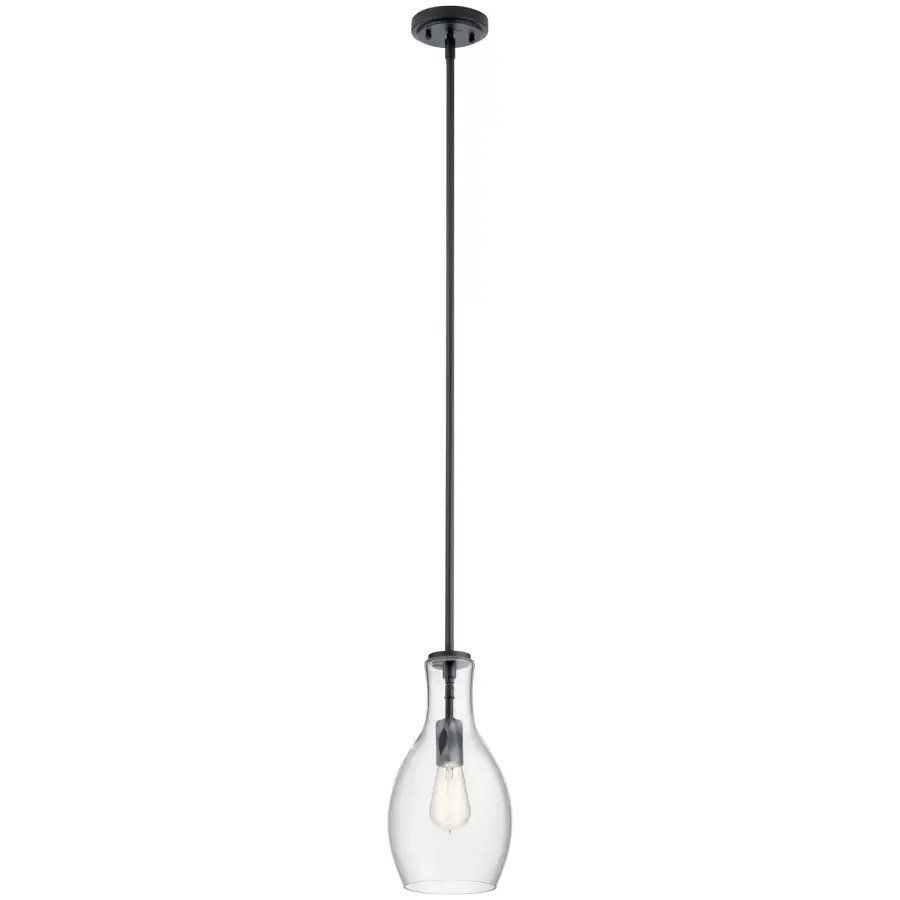 Everly One Light Pendant in Black