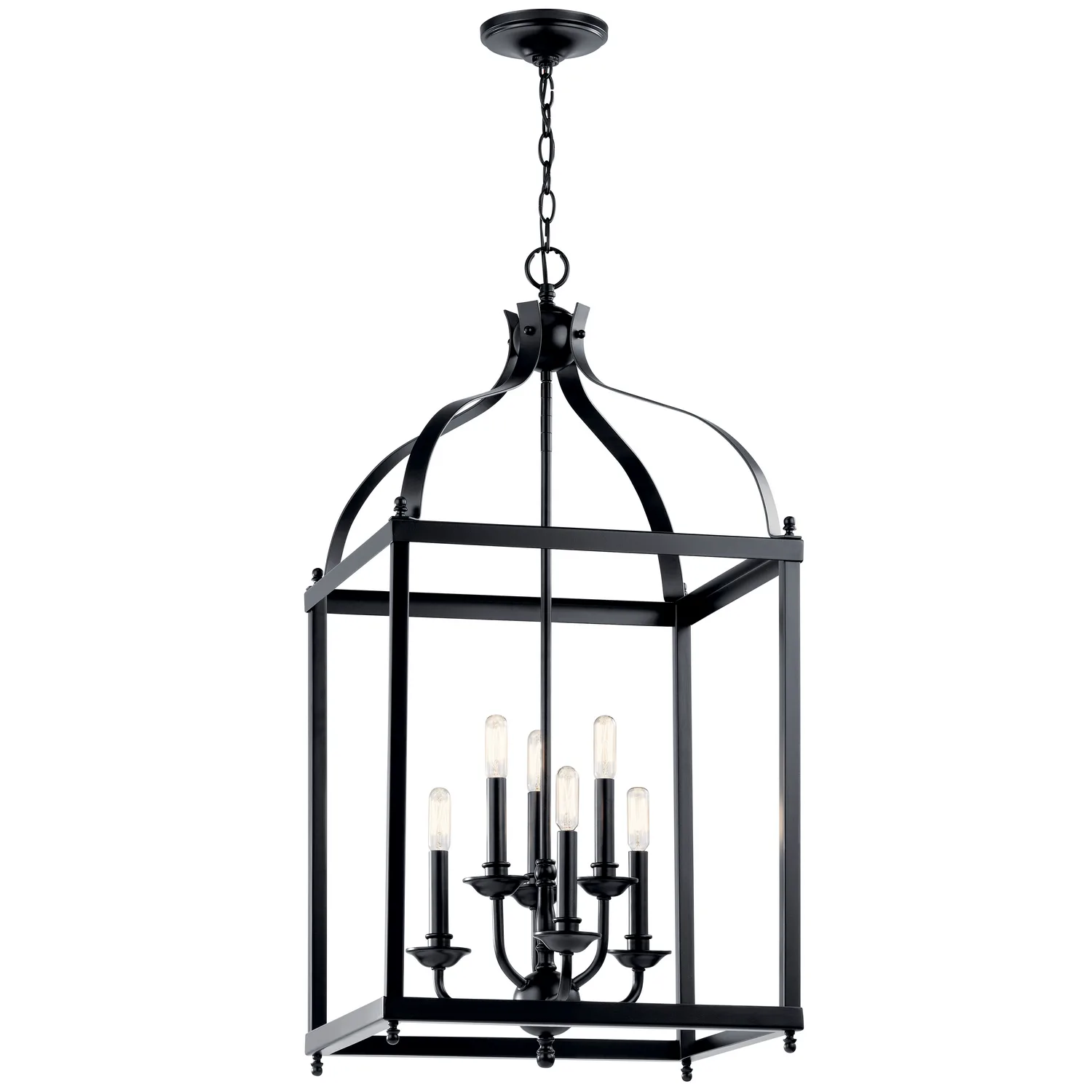 Larkin 6-Light Foyer Chandelier in Black