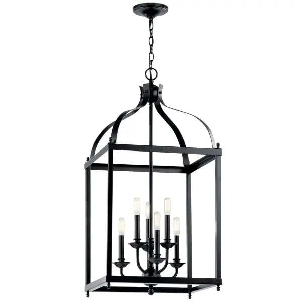 Larkin 6-Light Foyer Chandelier in Black