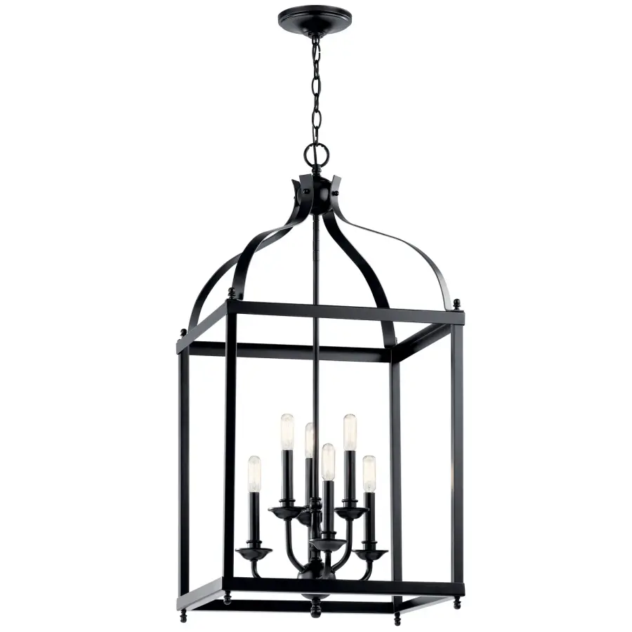 Larkin 6-Light Foyer Chandelier in Black