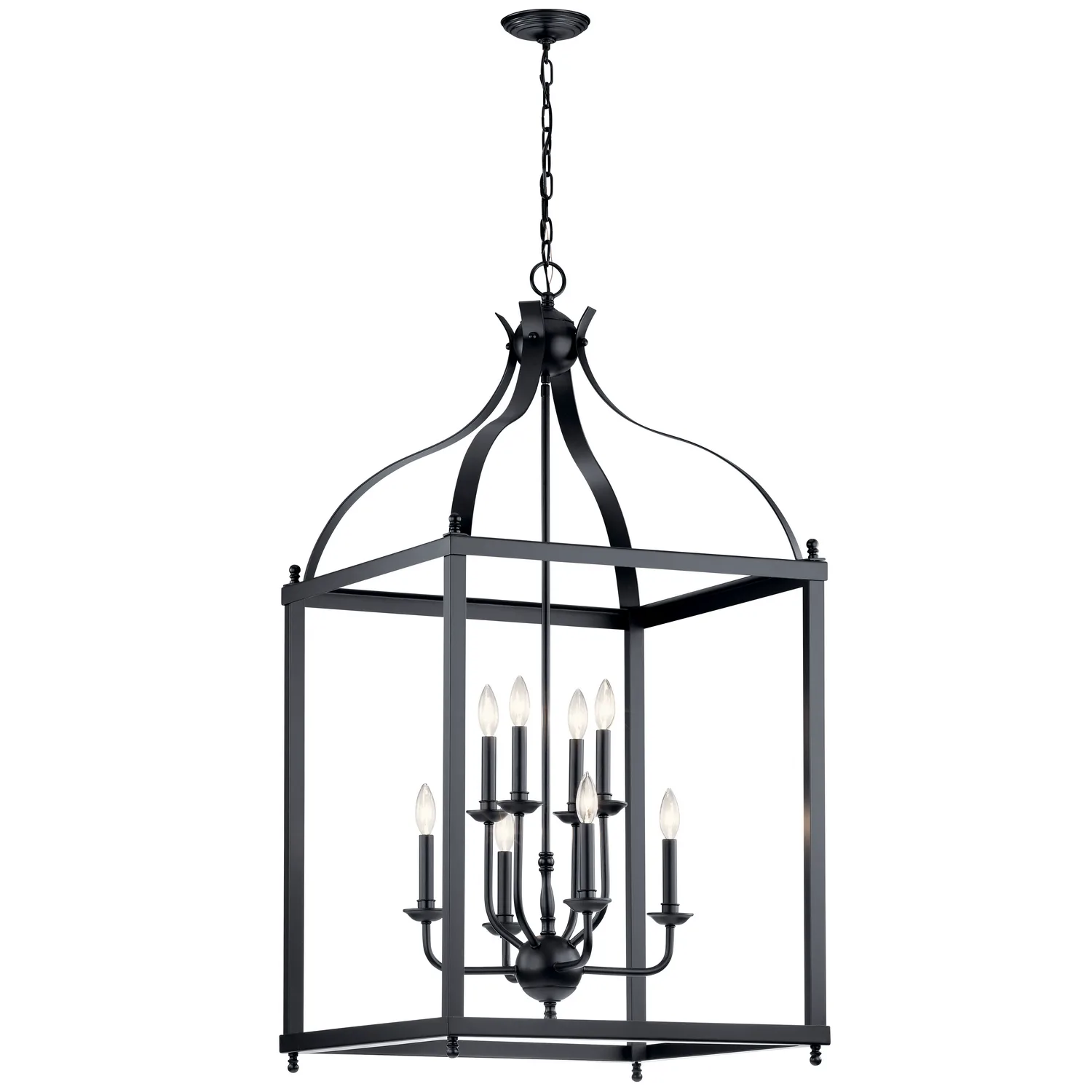 Larkin 8-Light Foyer Chandelier in Black
