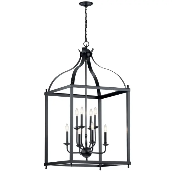 Larkin 8-Light Foyer Chandelier in Black
