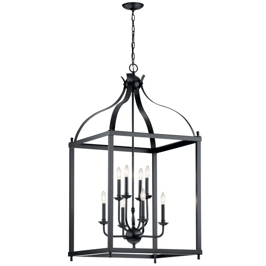 Larkin 8-Light Foyer Chandelier in Black