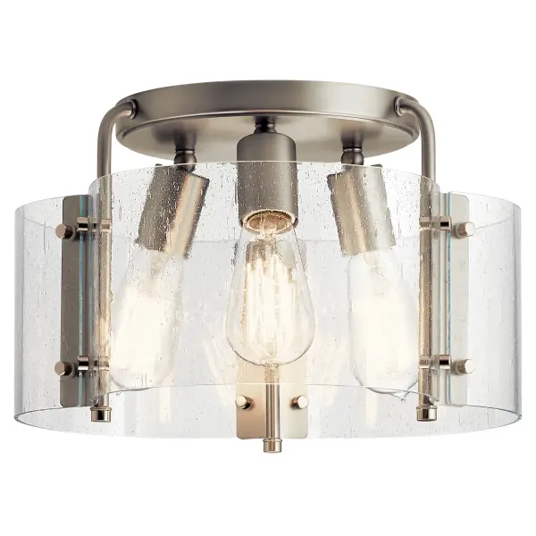 Thoreau 3-Light Semi-Flush Mount in Brushed Nickel