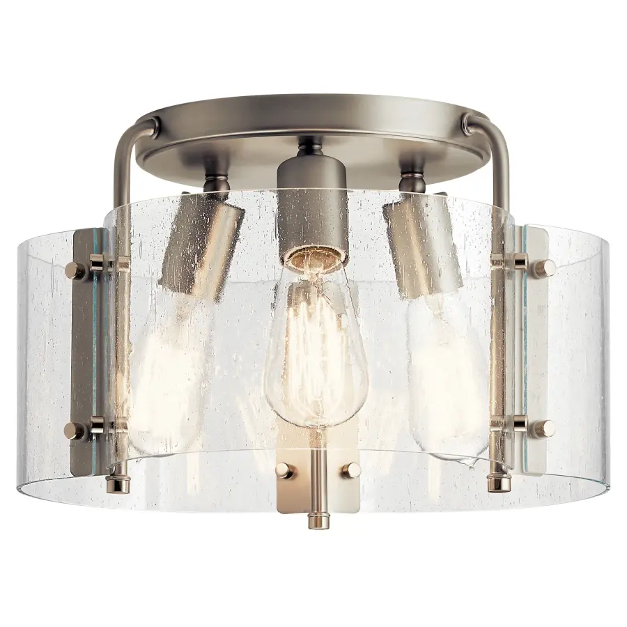 Thoreau 3-Light Semi-Flush Mount in Brushed Nickel
