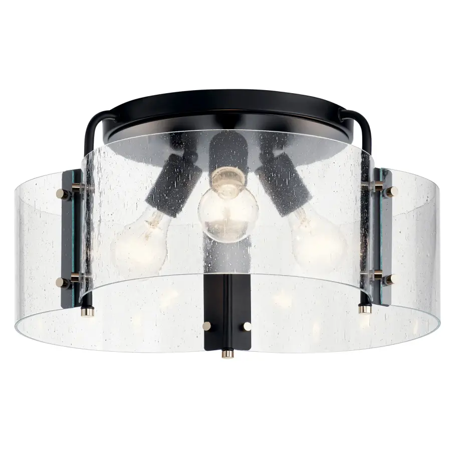 Thoreau 3-Light Semi-Flush Mount in Black