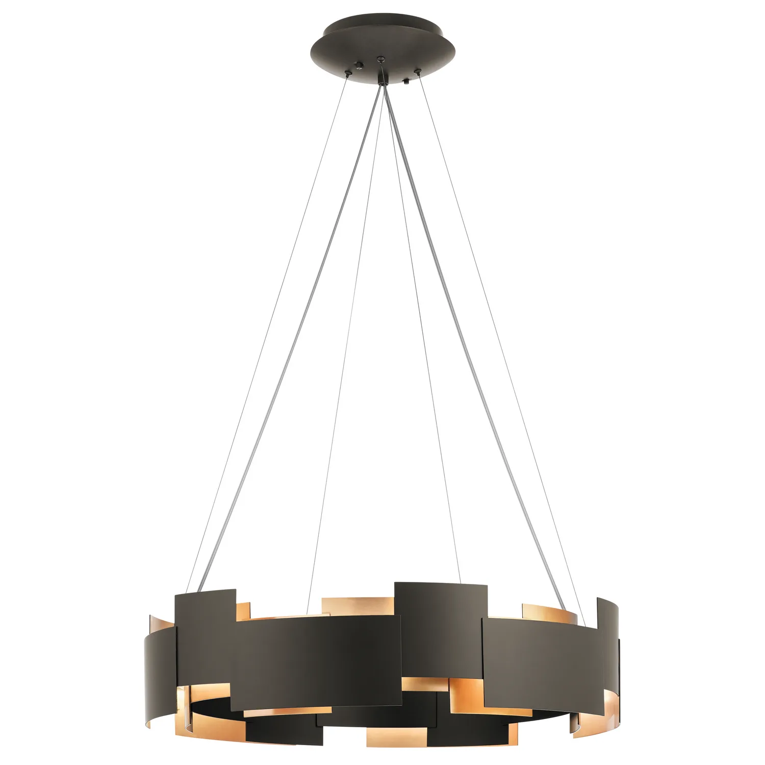 Moderne LED Chandelier in Olde Bronze