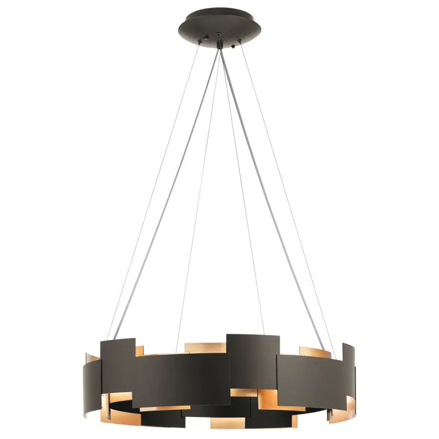 Moderne LED Chandelier in Olde Bronze