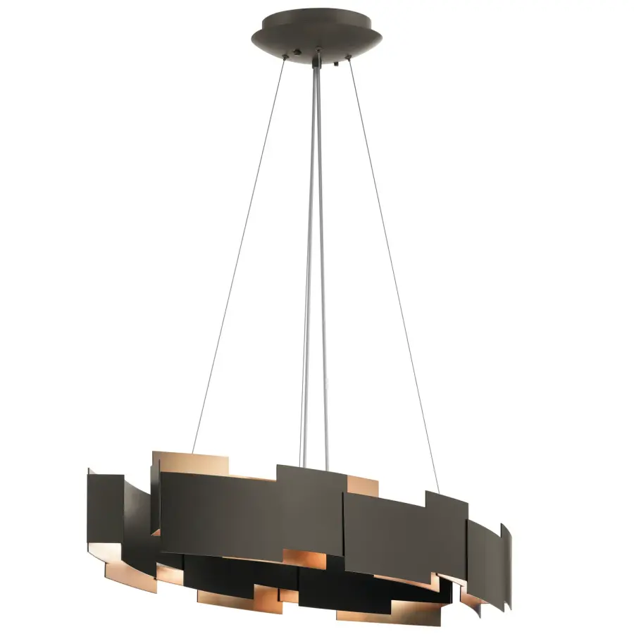 Moderne LED Oval Chandelier in Olde Bronze