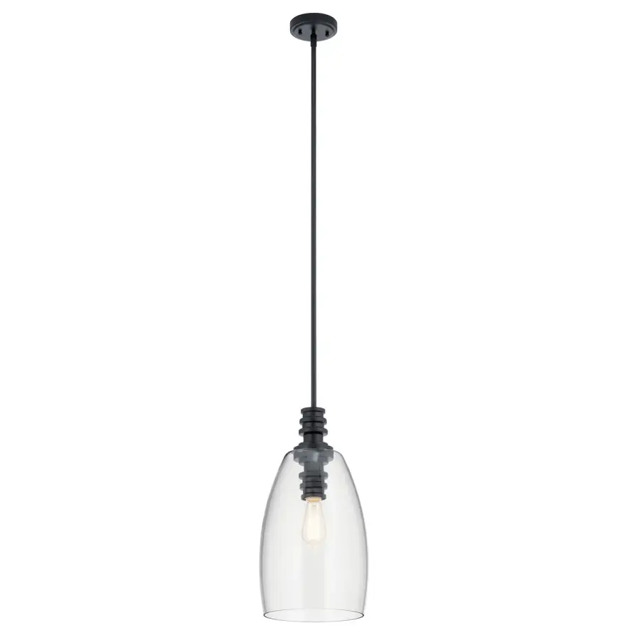 Lakum One Light Pendant in Black