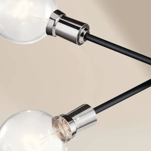 Modern 6-Light Chandelier with Bold Black Finish - Image 6