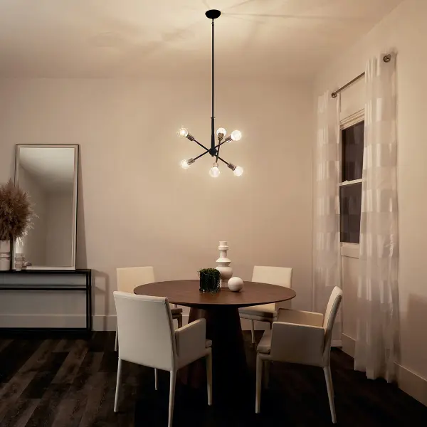 Modern 6-Light Chandelier with Bold Black Finish - Image 7