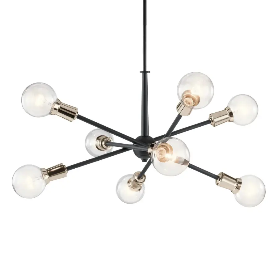 Bold 8-Light Statement Chandelier with Contemporary Black Finish - Image 1