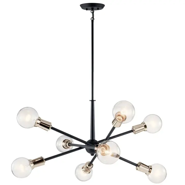 Bold 8-Light Statement Chandelier with Contemporary Black Finish - Image 2