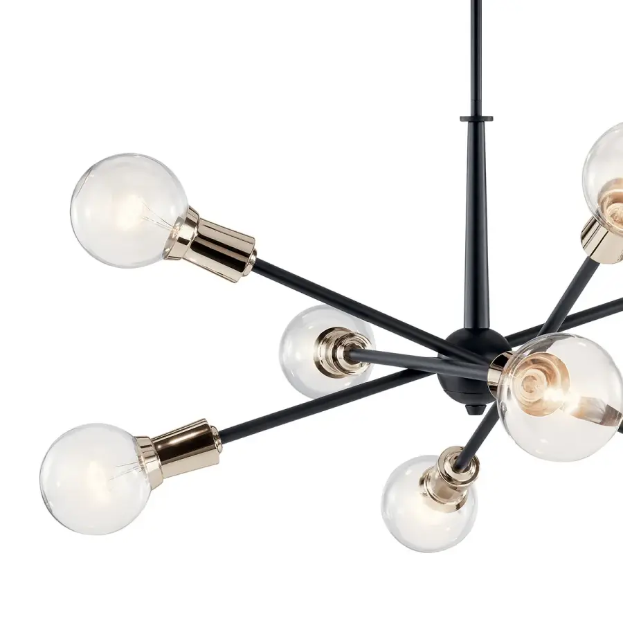 Bold 8-Light Statement Chandelier with Contemporary Black Finish - Image 3