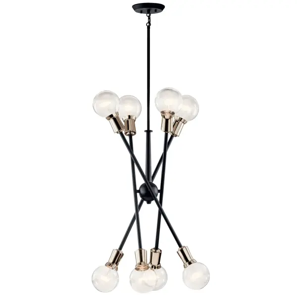 Bold 8-Light Statement Chandelier with Contemporary Black Finish - Image 5