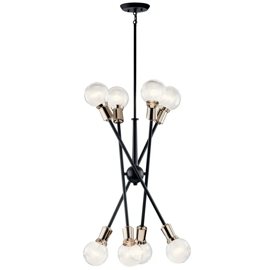 Bold 8-Light Statement Chandelier with Contemporary Black Finish - Image 5