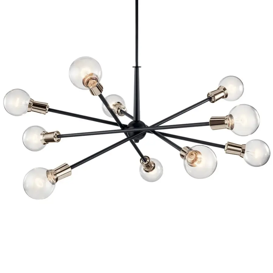 Dramatic 10-Light Statement Chandelier with Bold Contemporary Design - Image 1
