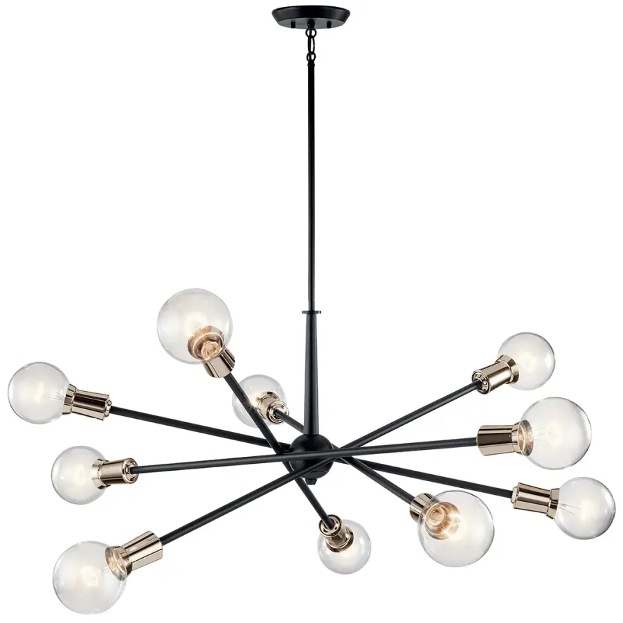 Dramatic 10-Light Statement Chandelier with Bold Contemporary Design - Image 2