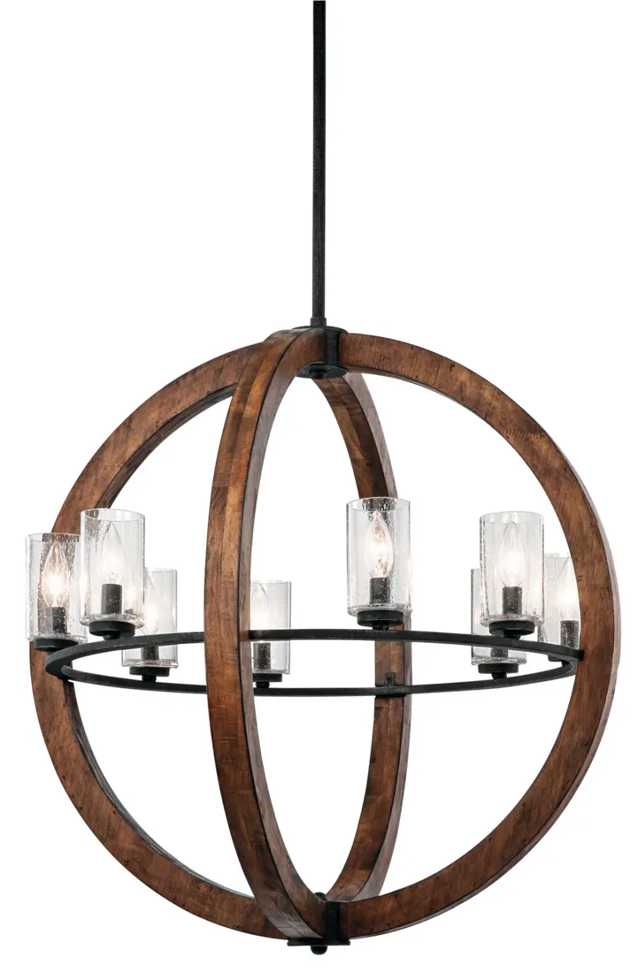 Grand Bank 8-Light Chandelier in Auburn Stained