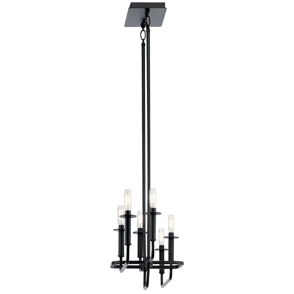 Alden 6-Light Linear Chandelier in Black - Image 3