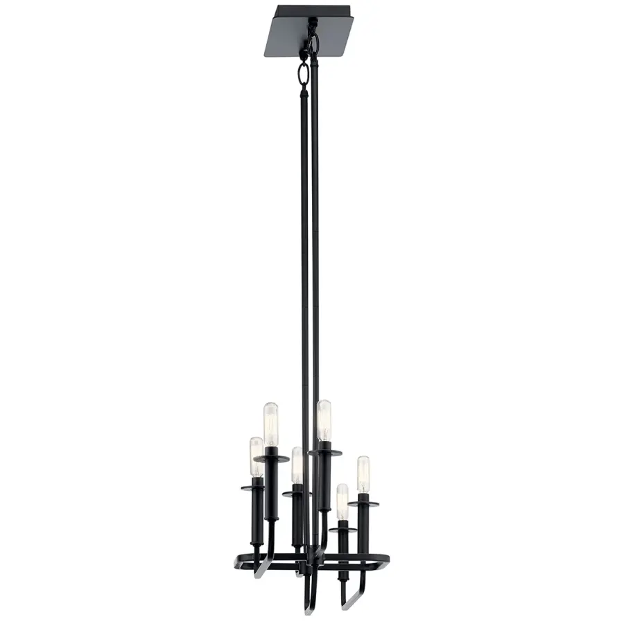 Alden 6-Light Linear Chandelier in Black - Image 3