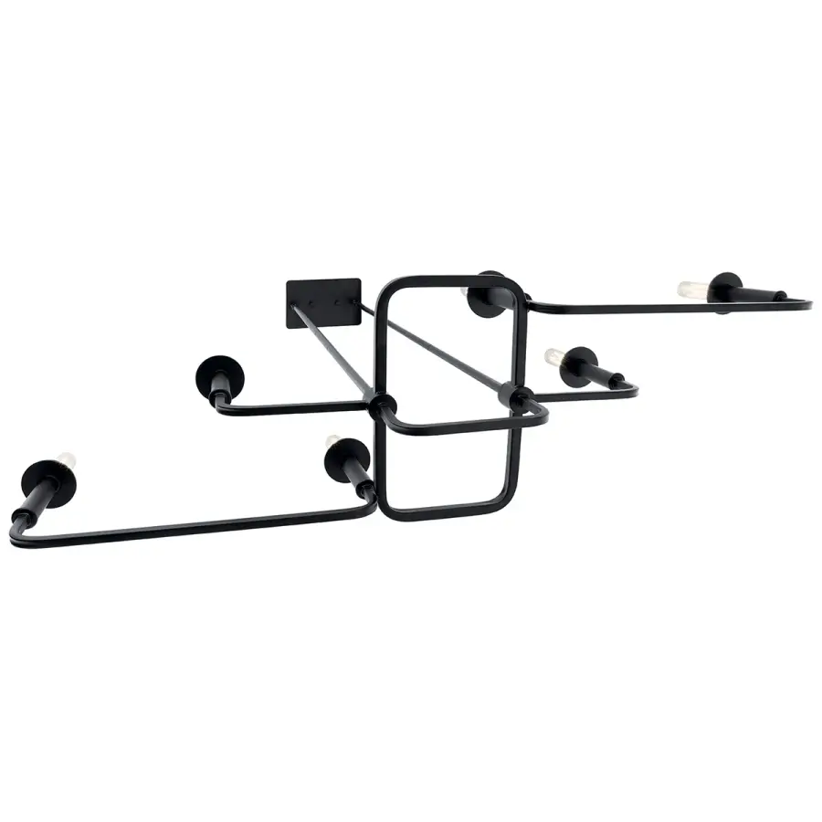 Alden 6-Light Linear Chandelier in Black - Image 4