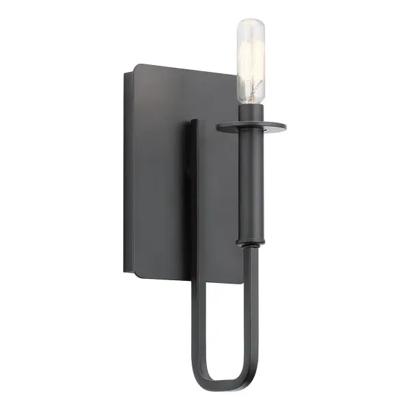 Alden 1-Light Wall Sconce in Black - Image 1