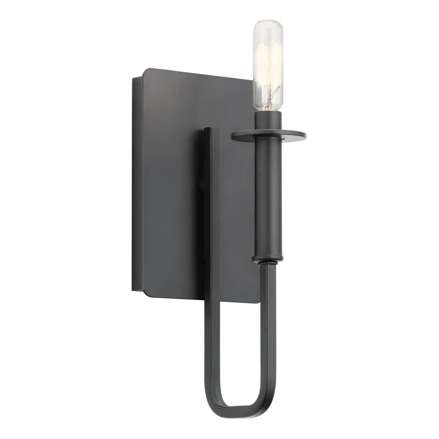 Alden 1-Light Wall Sconce in Black - Image 1