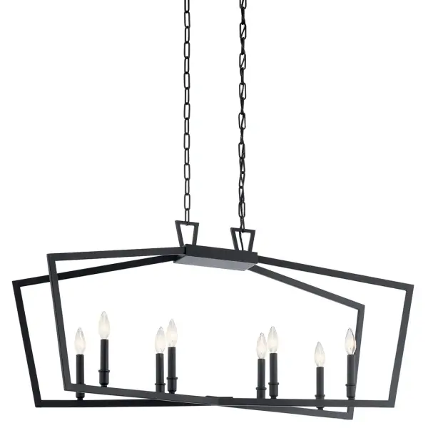 The Abbotswell Linear Chandelier combines clean lines with versatile style, featuring 8 lights across a 42-inch span. Its black finish and linear form make it ideal for contemporary and transitional interiors.