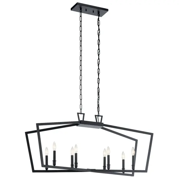 The Abbotswell Linear Chandelier combines clean lines with versatile style, featuring 8 lights across a 42-inch span. Its black finish and linear form make it ideal for contemporary and transitional interiors. - alternate view