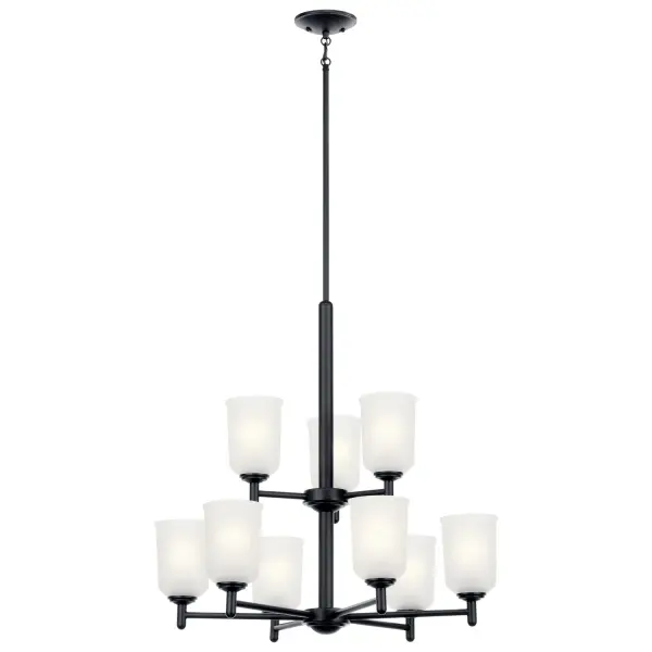 Shailene 9-Light Two-Tier Chandelier in Black