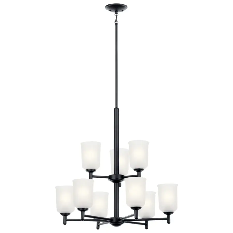 Shailene 9-Light Two-Tier Chandelier in Black