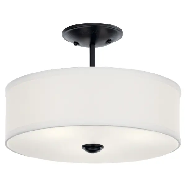 Shailene 14" Three Light Semi Flush Mount in Black