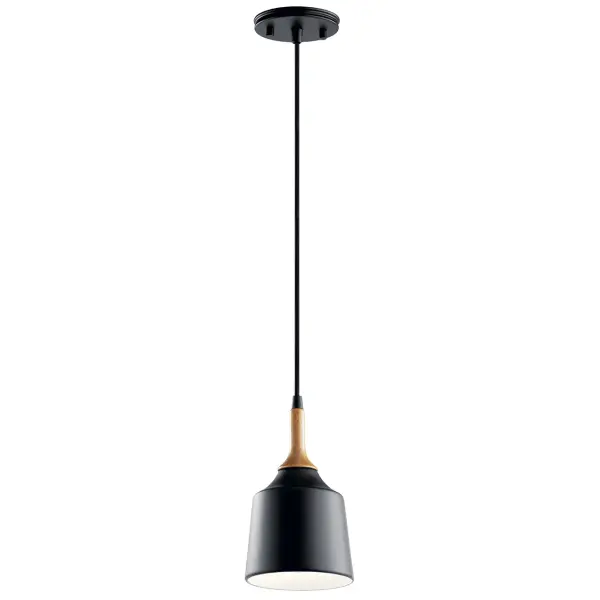 The Danika Mini Pendant delivers classic industrial style in a compact 5.25-inch profile. Its metal dome shade and clean black finish make it perfect for task lighting or clustered installations over islands and bars. - alternate view