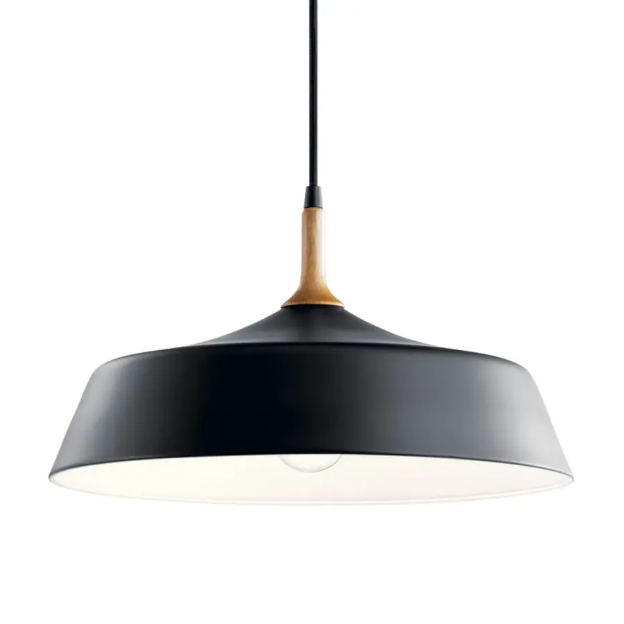 Danika Black Metal Dome Pendant - Image 1
