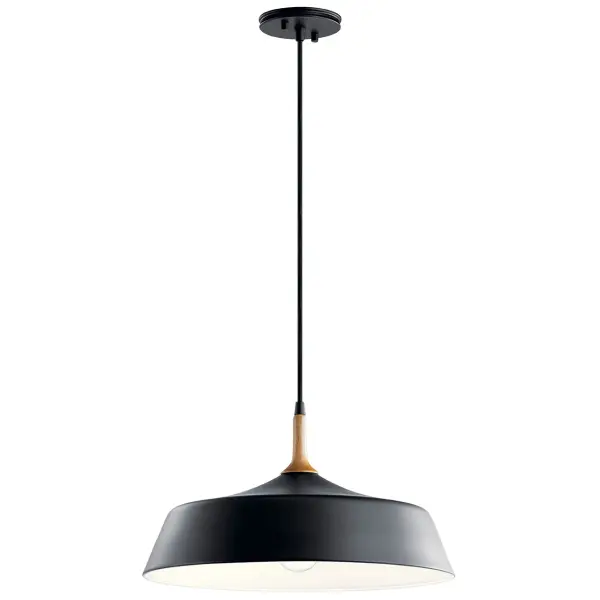 The Danika pendant combines industrial charm with modern simplicity. Its 16.25-inch metal dome shade delivers focused task lighting while making a bold style statement in kitchens, dining areas, and commercial spaces. - alternate view