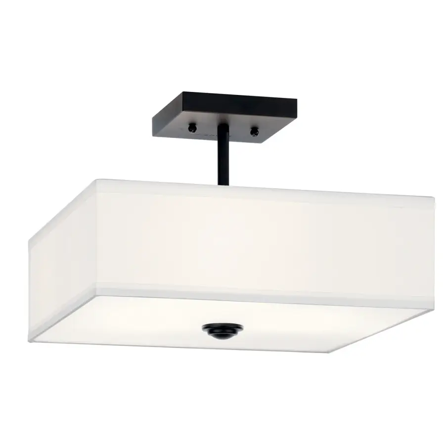 Shailene 3-Light Square Semi-Flush Mount in Black