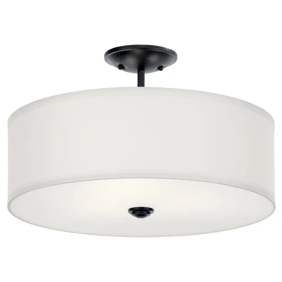 Shailene 18" Three Light Semi Flush Mount in Black