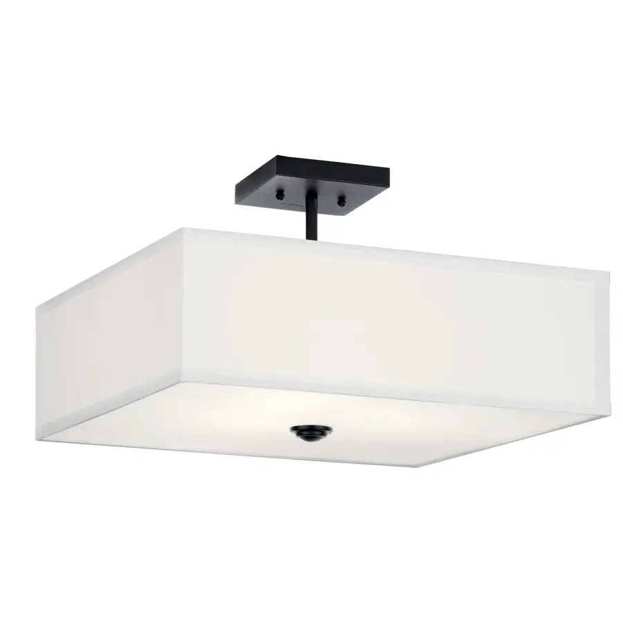 Shailene 18" Three Light Semi Flush Mount in Black