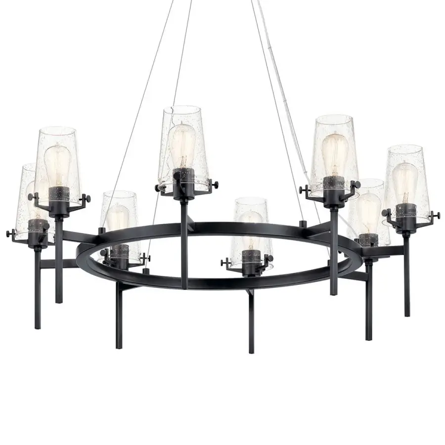 Alton 8-Light Chandelier in Black - Image 1