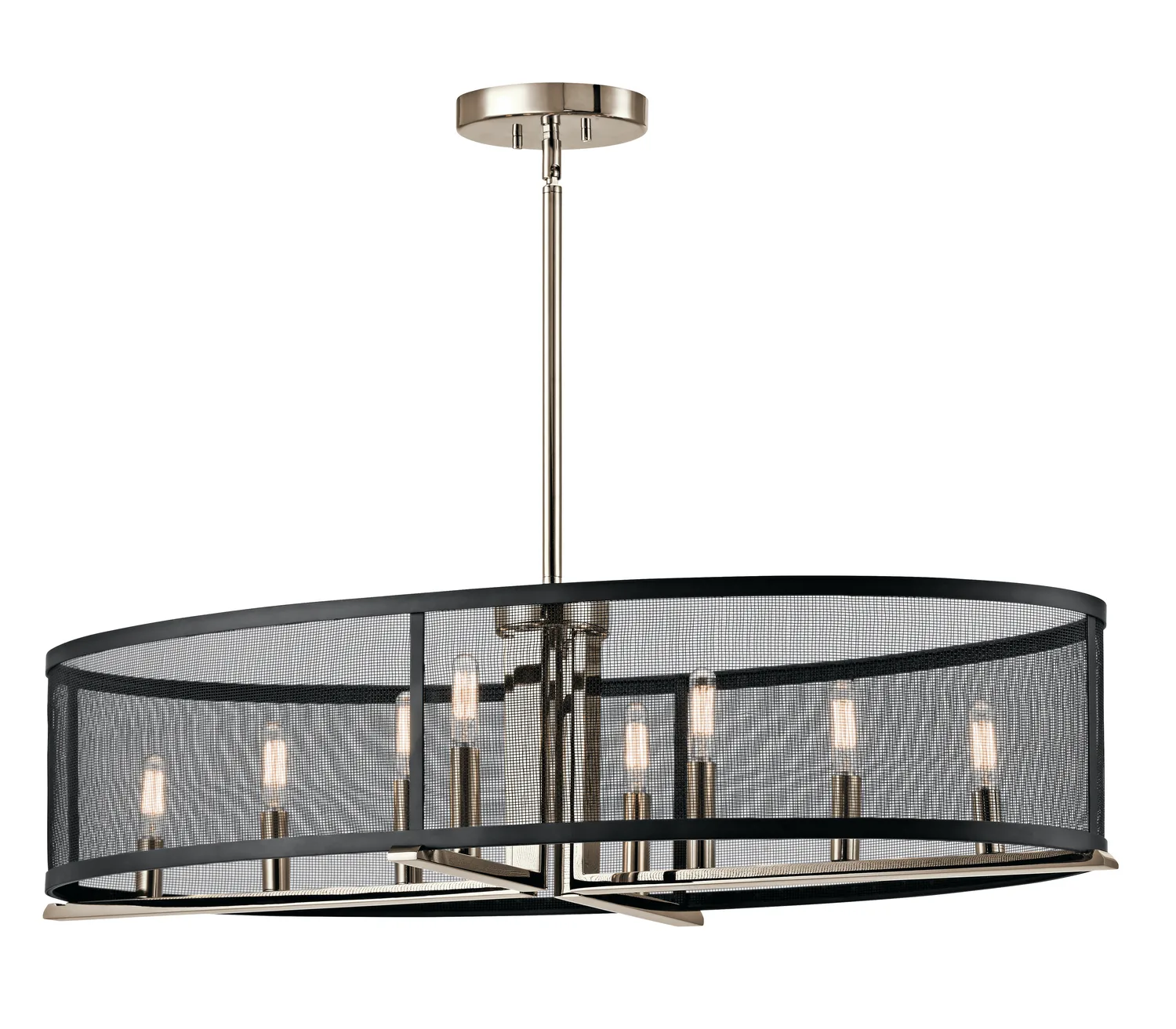 Titus 8-Light Linear Chandelier in Polished Nickel