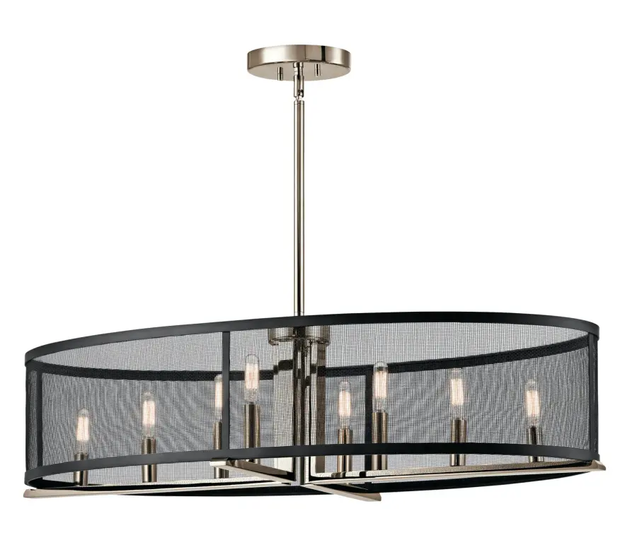 Titus 8-Light Linear Chandelier in Polished Nickel