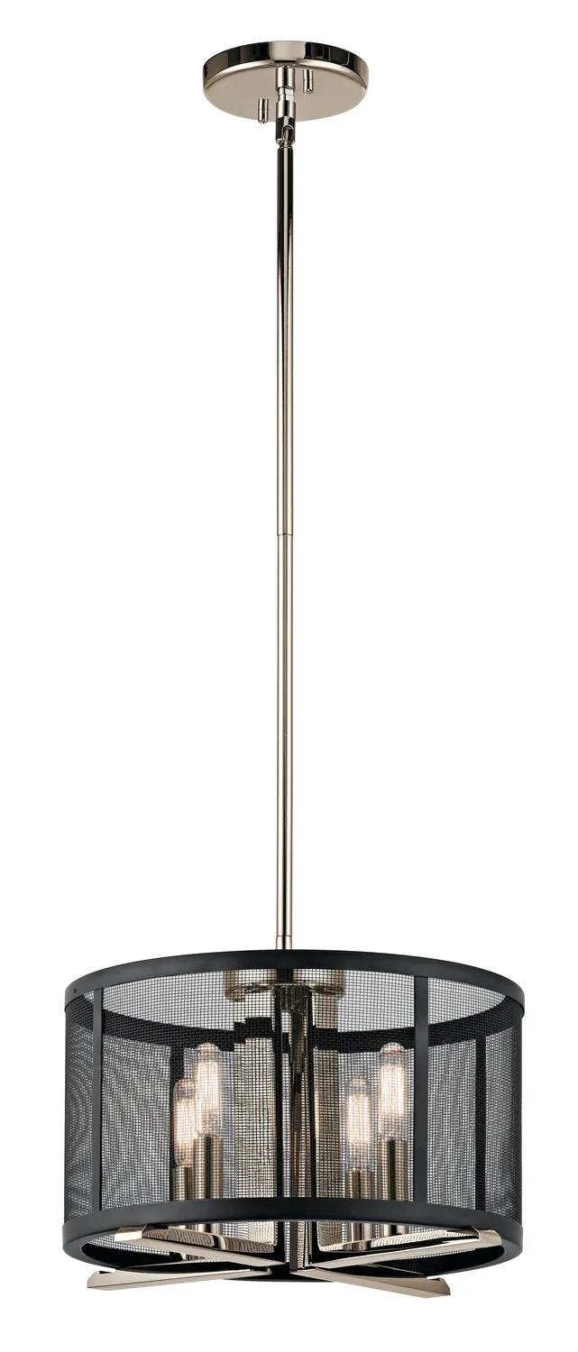 Titus 4-Light Pendant in Polished Nickel