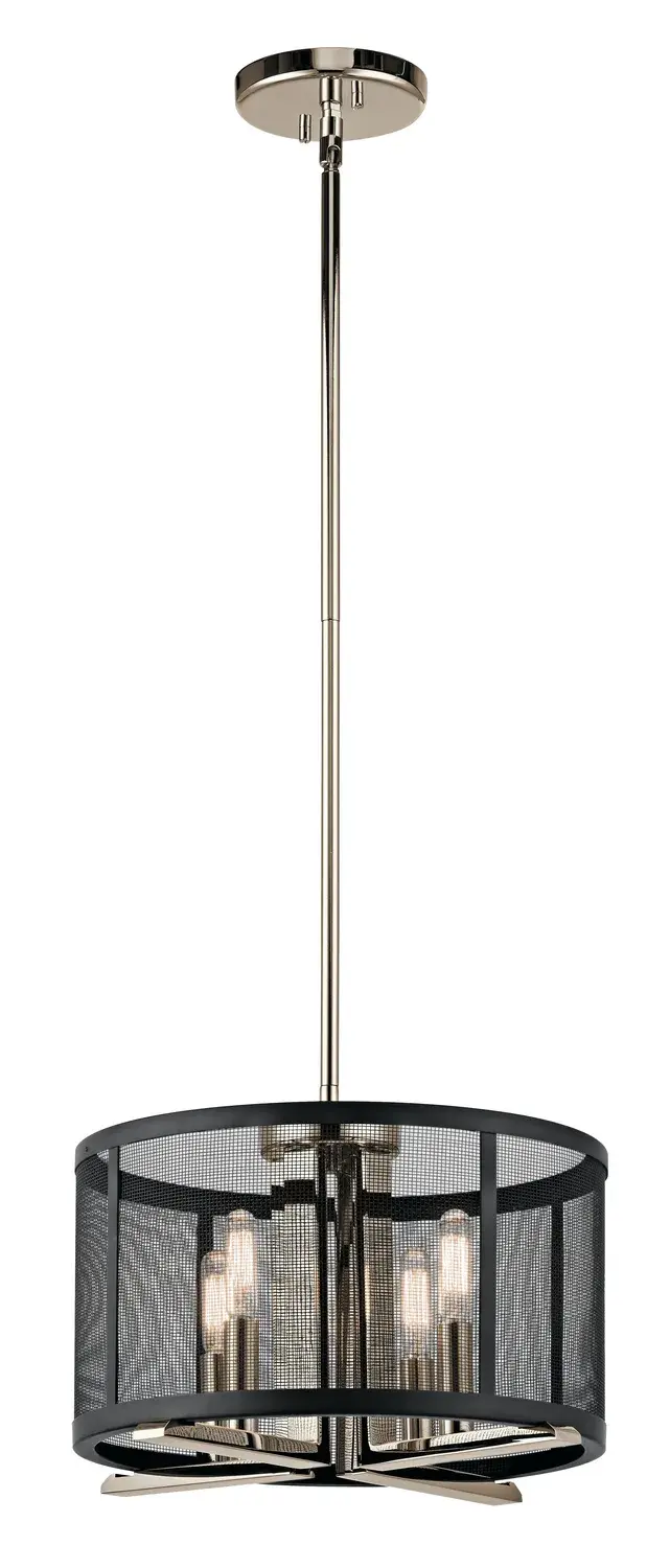 Titus 4-Light Pendant in Polished Nickel